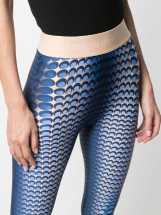 fish skin-print logo-tape leggings展示图