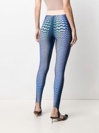 fish skin-print logo-tape leggings展示图