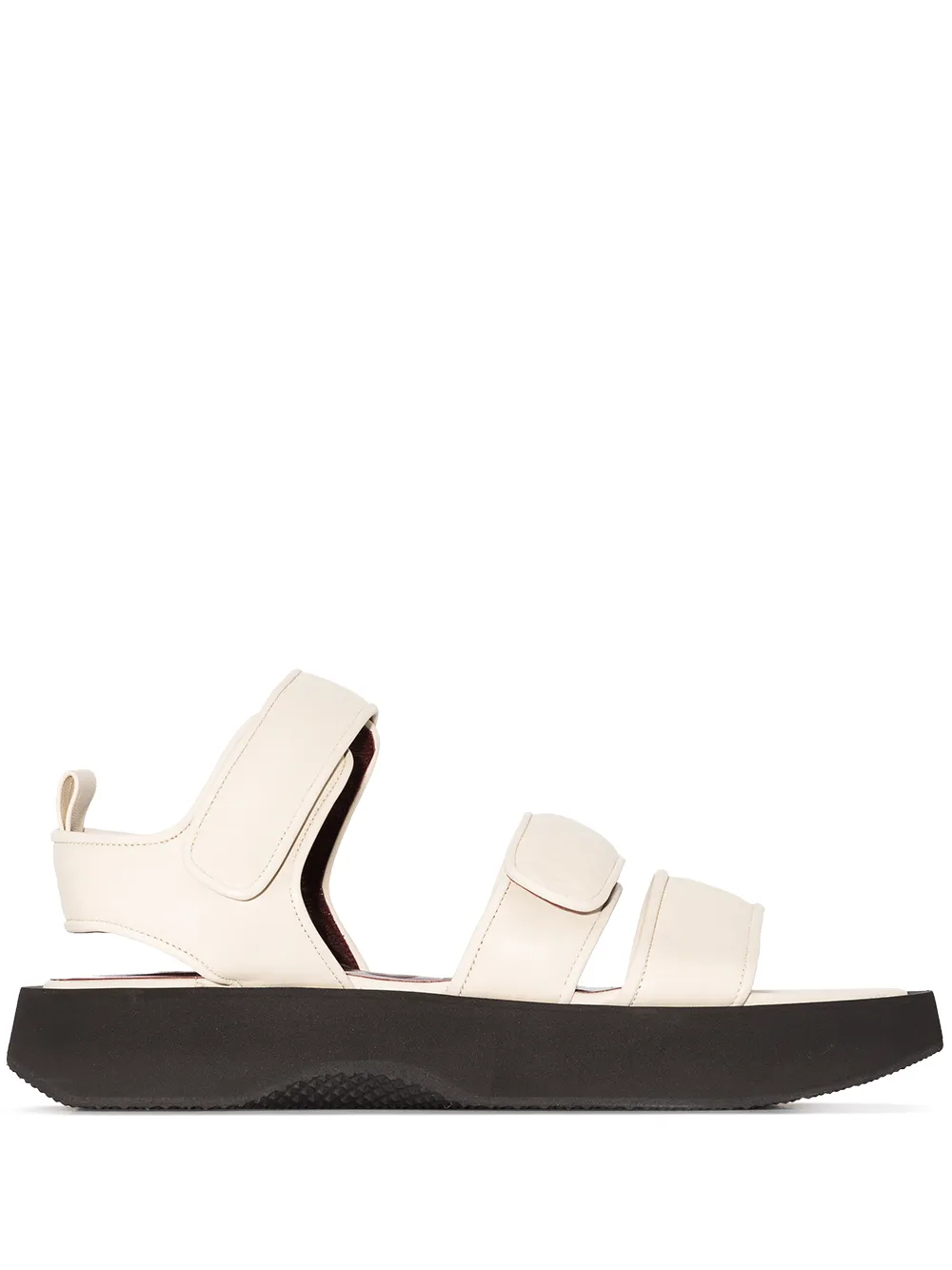 STAUD Crew Leather Flatform Sandals - Farfetch
