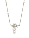 Yoko London 18kt yellow gold Sleek Akoya pearl and diamond necklace