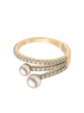 Yoko London 18kt yellow gold Sleek Akoya pearl diamond ring