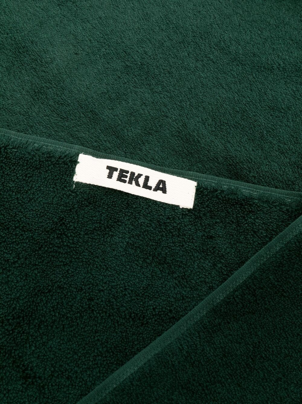 Shop Tekla Organic Cotton Logo-patch Towel In Green