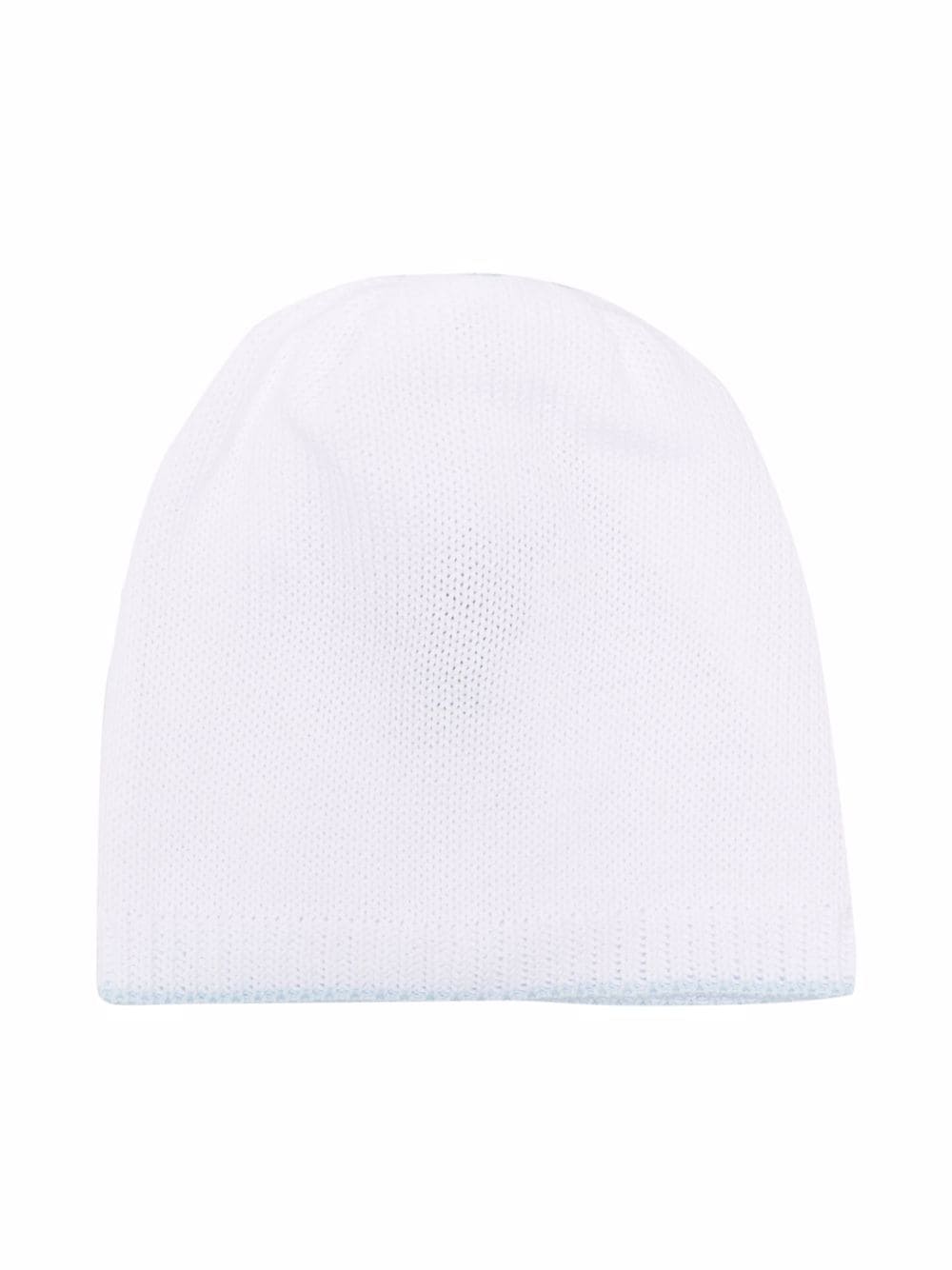 Little Bear Knitted Cotton Beanie Hat In White