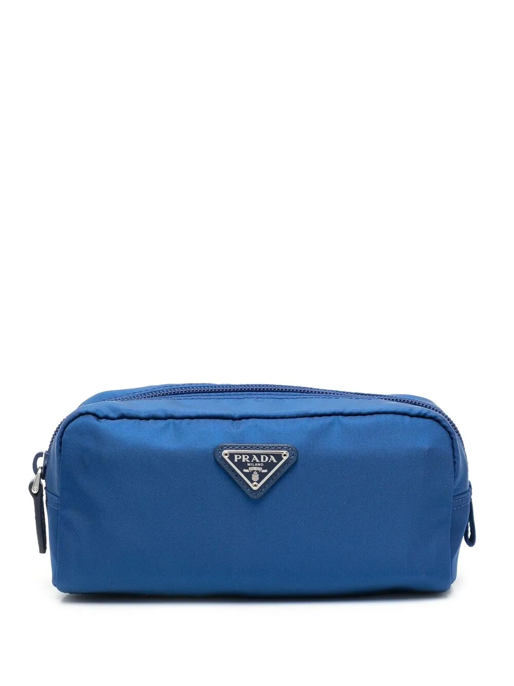 Pre-owned Prada 2010s Triangle Logo Pouch In Blue