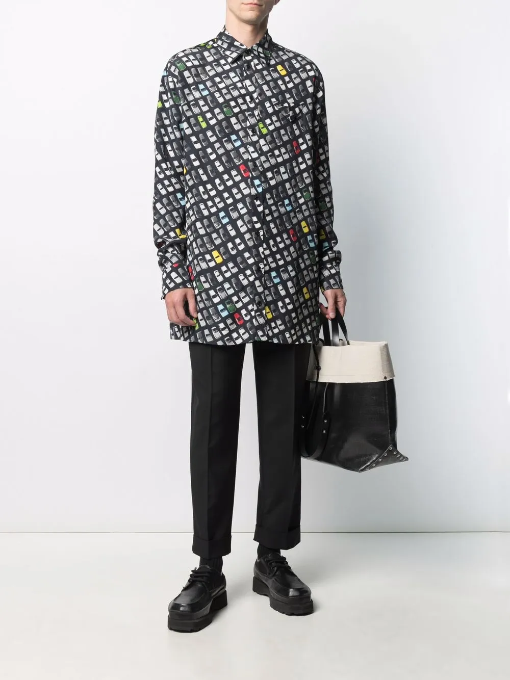 фото Bottega veneta рубашка с длинными рукавами и графичным принтом