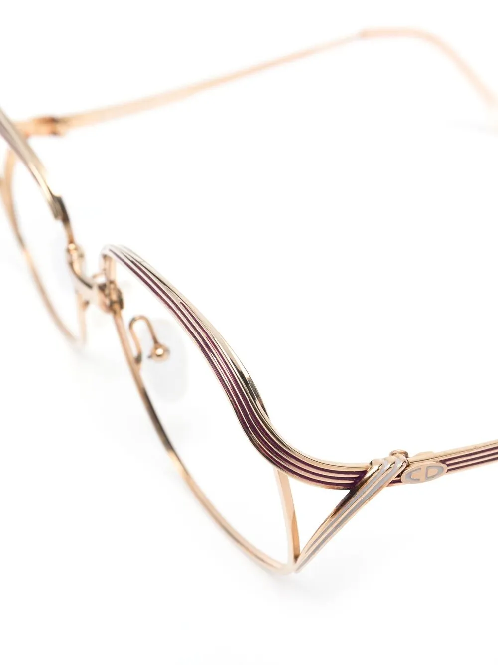 Pre-owned Dior 1980s  Oversized-frame Glasses In Gold