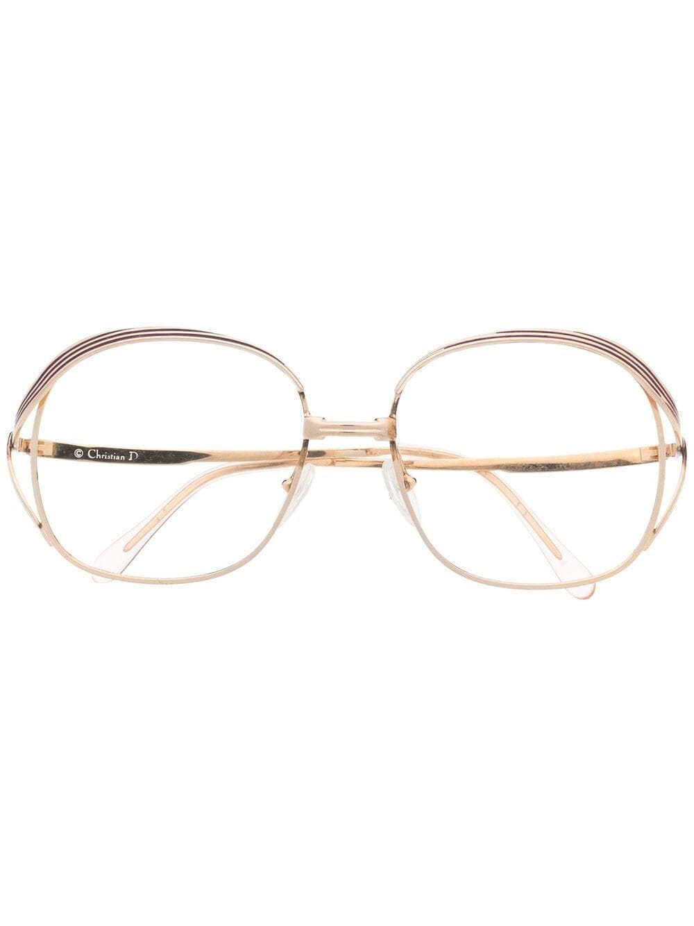 Pre-owned Dior 1980s  Oversized-frame Glasses In Gold