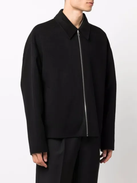 Shop Acne Studios zip-up wool jacket 