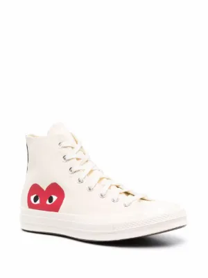 cdg converse high top white