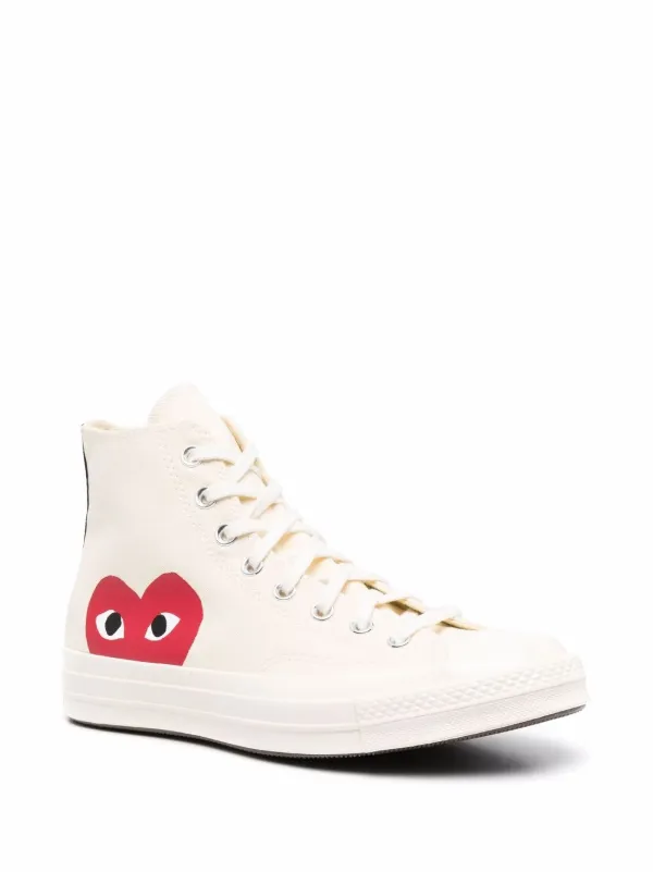 Comme Des Play x Converse x Chuck 70 "White" Sneakers - Farfetch