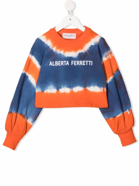 Alberta Ferretti Kids سويت شيرت مصبوغ بشعار الماركة