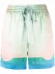 Image 1 of Casablanca tie-dye drawstring silk shorts