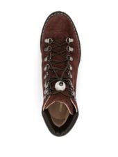 DELFI Hiking Boots Burgundy Leather LINING Rubber SOLE Calf Suede BACK