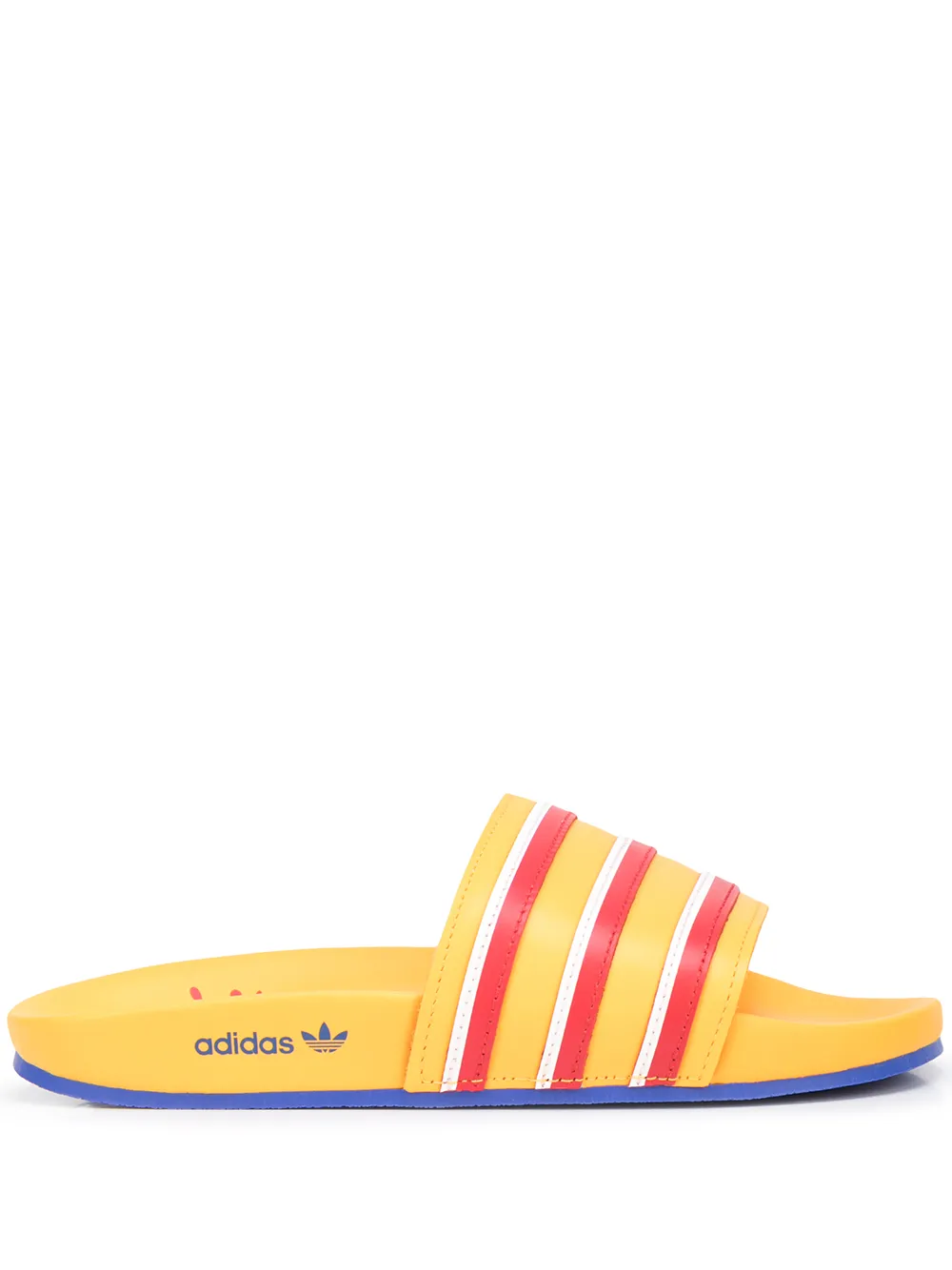 Adidas Originals X Mcdonalds Stripe Pattern Slides In Orange