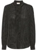 Saint Laurent pussy-bow polka-dot blouse - Black