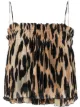 Imagem 1 de GANNI Blusa com pregas e estampa de leopardo