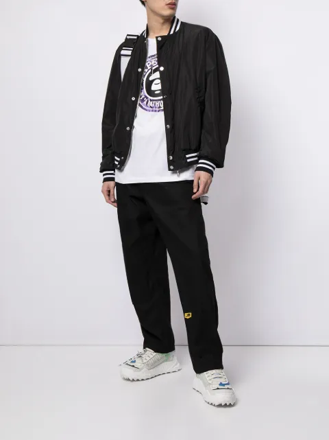 Shop white AAPE BY *A BATHING APE® hoodie med slogan och kattryck 