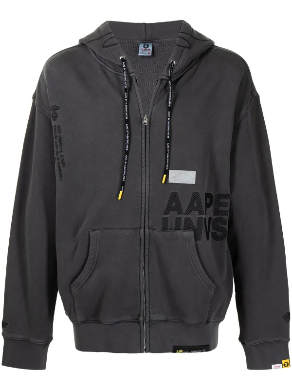 AAPE BY *A BATHING APE® logo-print Zipped Hoodie - Farfetch