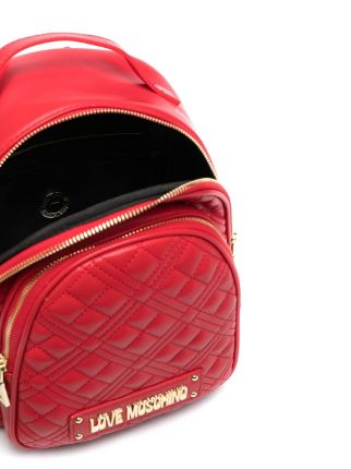 quilted faux leather backpack展示图