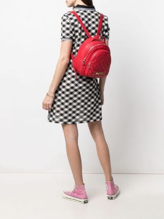 quilted faux leather backpack展示图