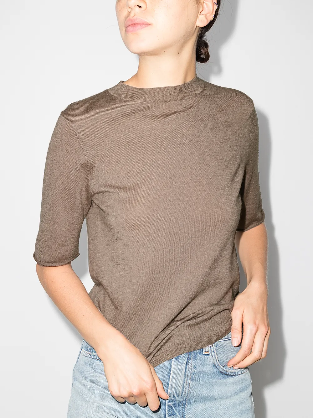Lisa Yang Trui met korte mouwen - Beige