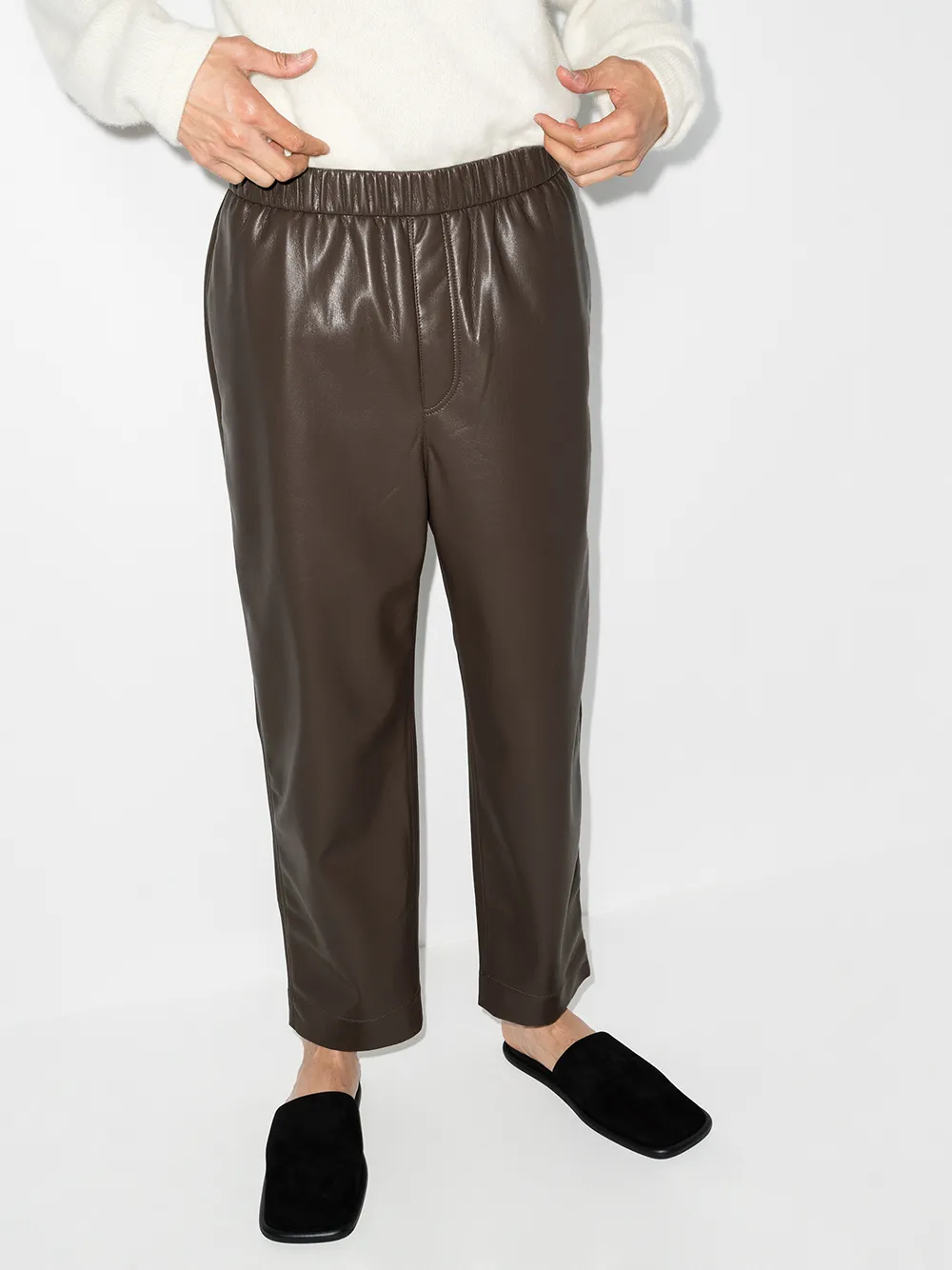 фото Nanushka брюки odessa из искусственной кожи