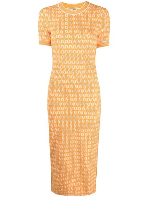 orange fendi dress