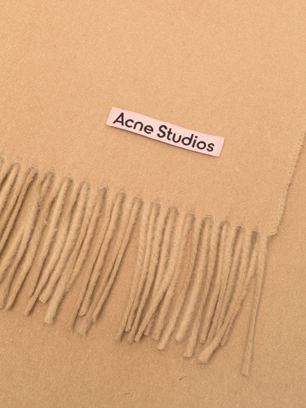 Shop Acne Studios Fringed Cashmere Scarf In Neutrals