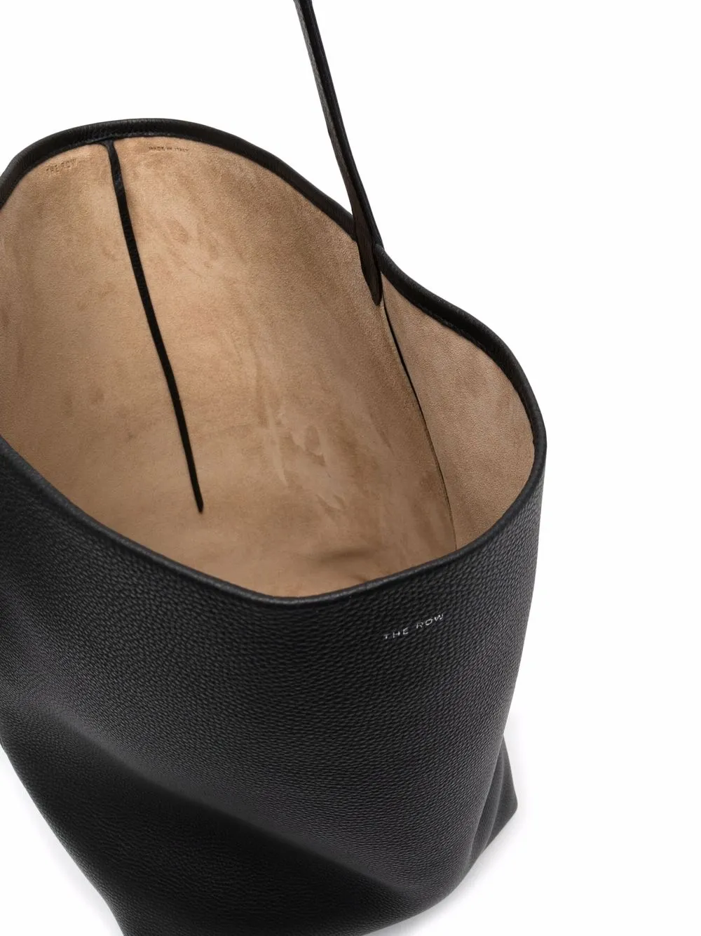 The Row Leren bucket shopper Zwart
