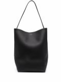 The Row large leather bucket tote bag - Black