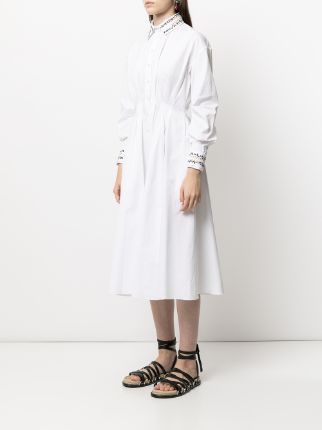 gathered cotton shirt dress展示图