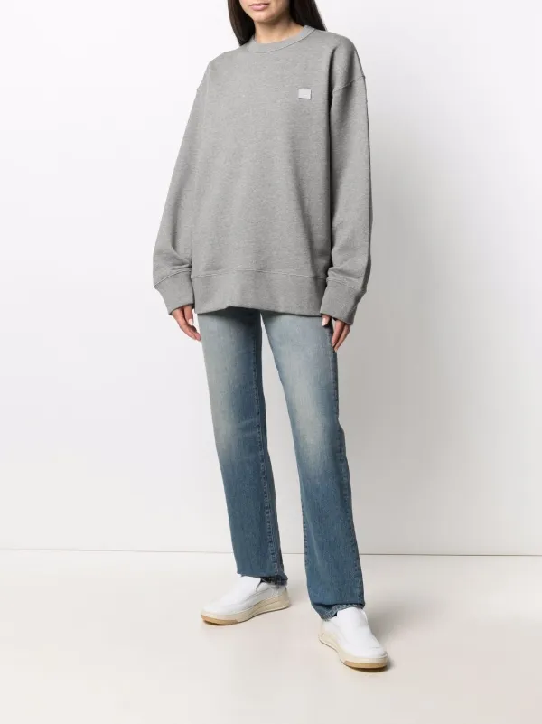 Acne Studios face-patch Crew Neck Sweatshirt - Farfetch