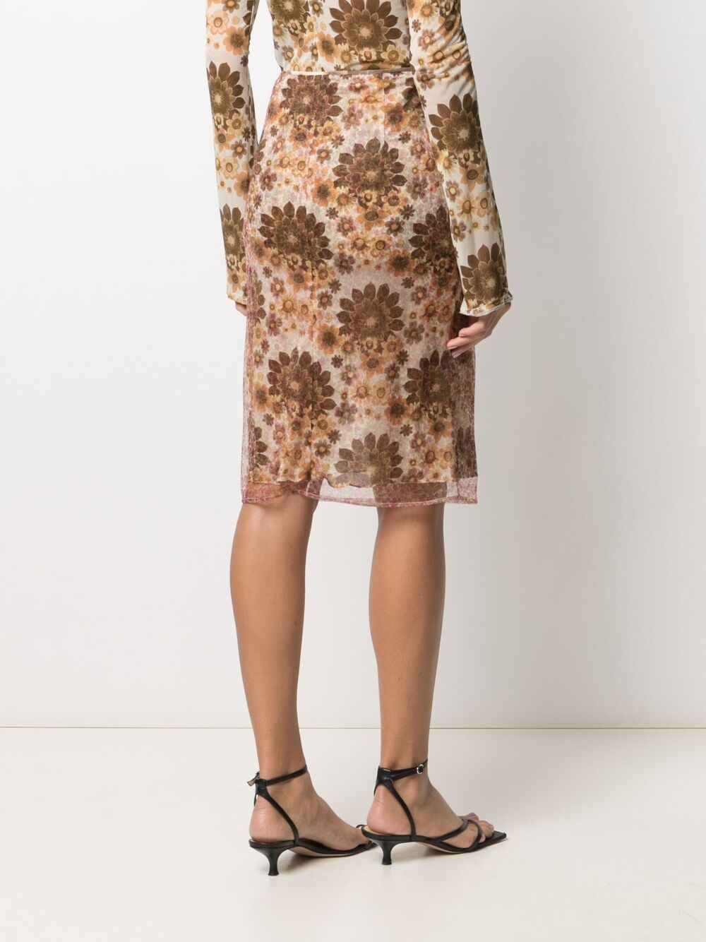 фото Kwaidan editions юбка миди с цветочным принтом