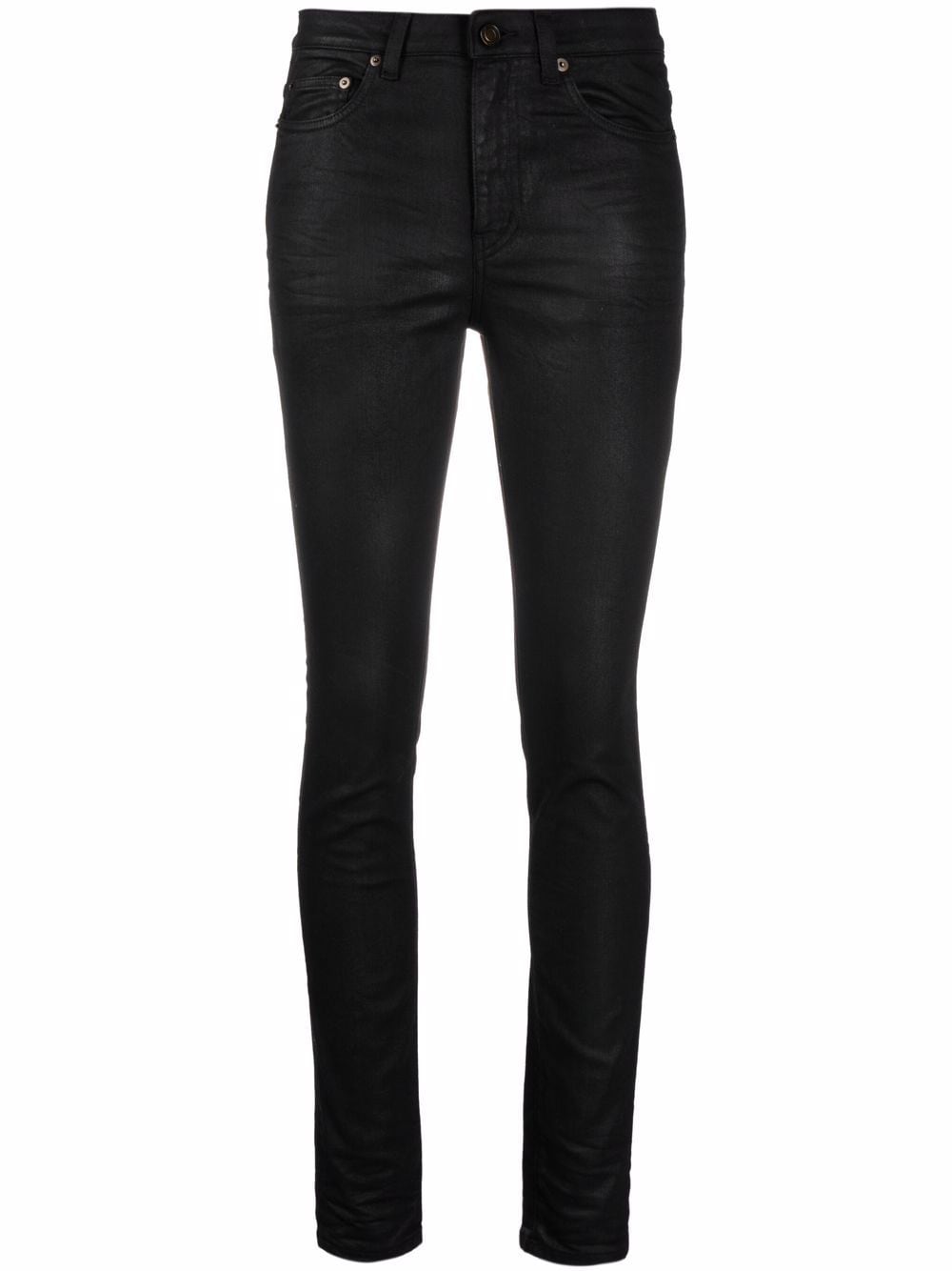 Saint Laurent Vintage Effect Denim Skinny Jeans In Black | ModeSens