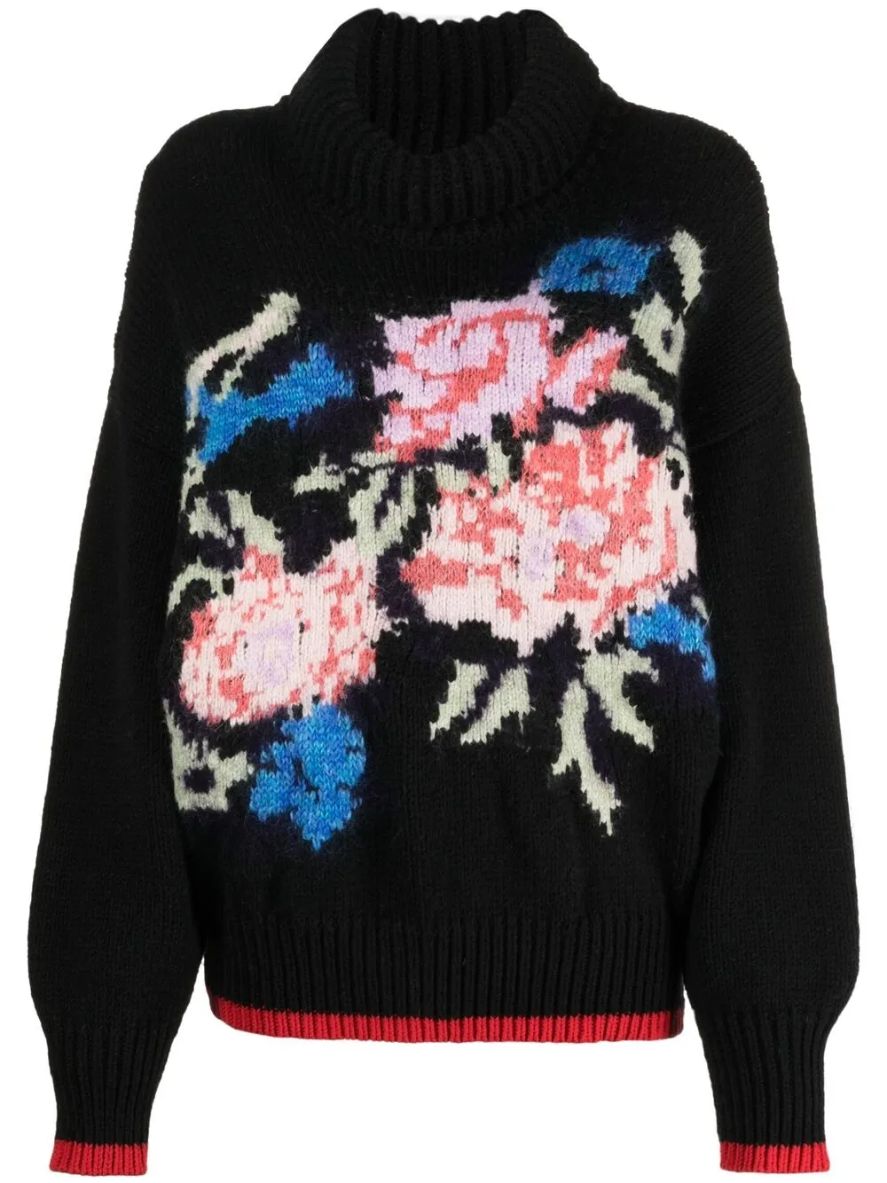 

Forte Forte floral-print intarsia-knit jumper - Black