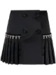 Image 1 of AREA crystal-embellished pleat-detail skirt