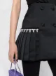 AREA crystal-embellished pleat-detail skirt