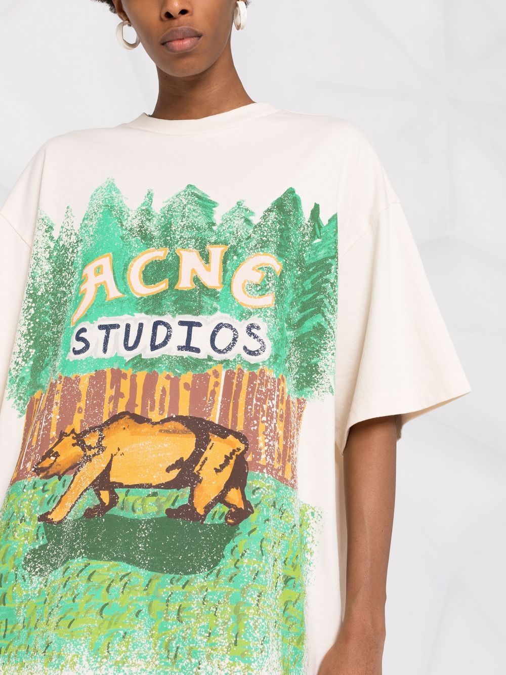 фото Acne studios illustration-print cotton t-shirt