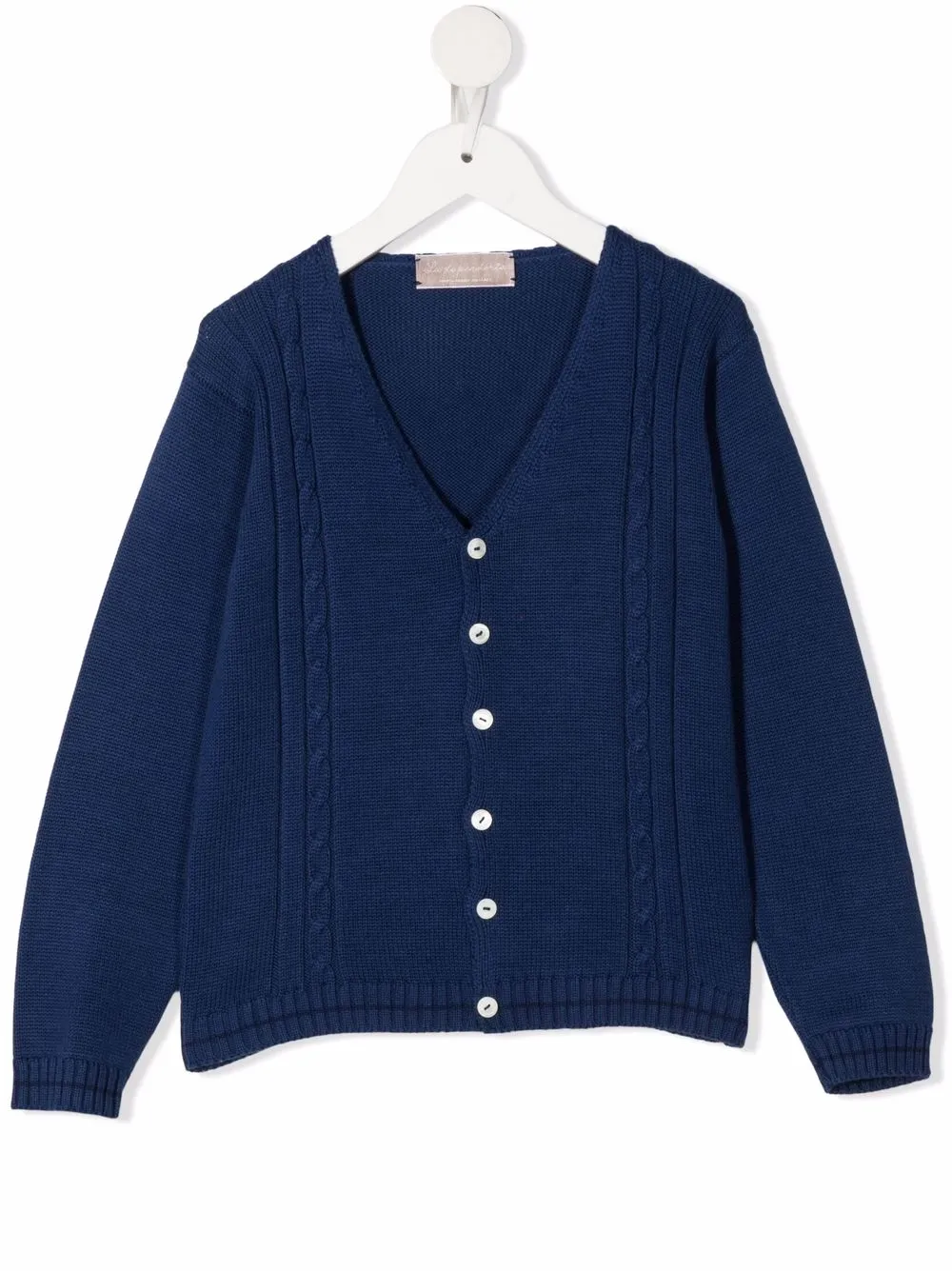 La Stupenderia Kids' Button-down Knit Cardigan In Blue