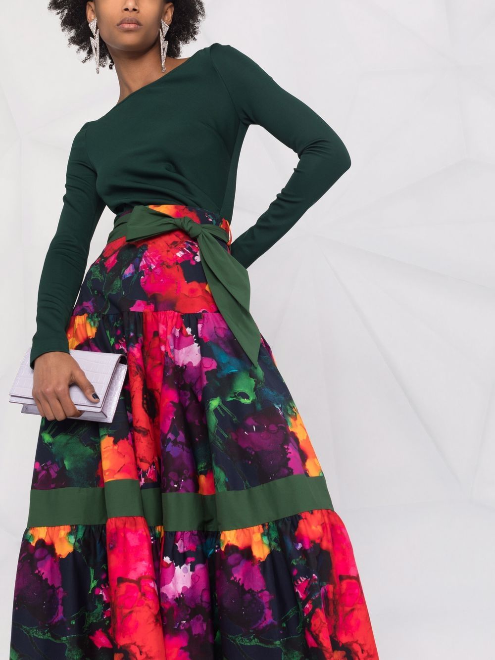 фото Talbot runhof юбка а-силуэта с цветочным узором