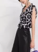 Talbot Runhof pussybow sleeveless silk top