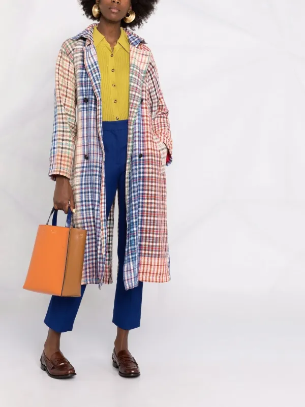 Forte Forte Check Print Trench Coat - Neutrals
