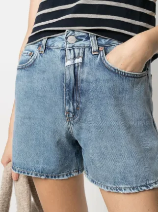 high-waist denim shorts展示图