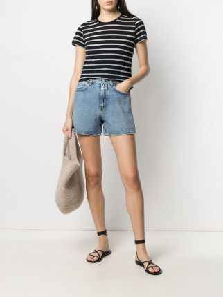 high-waist denim shorts展示图