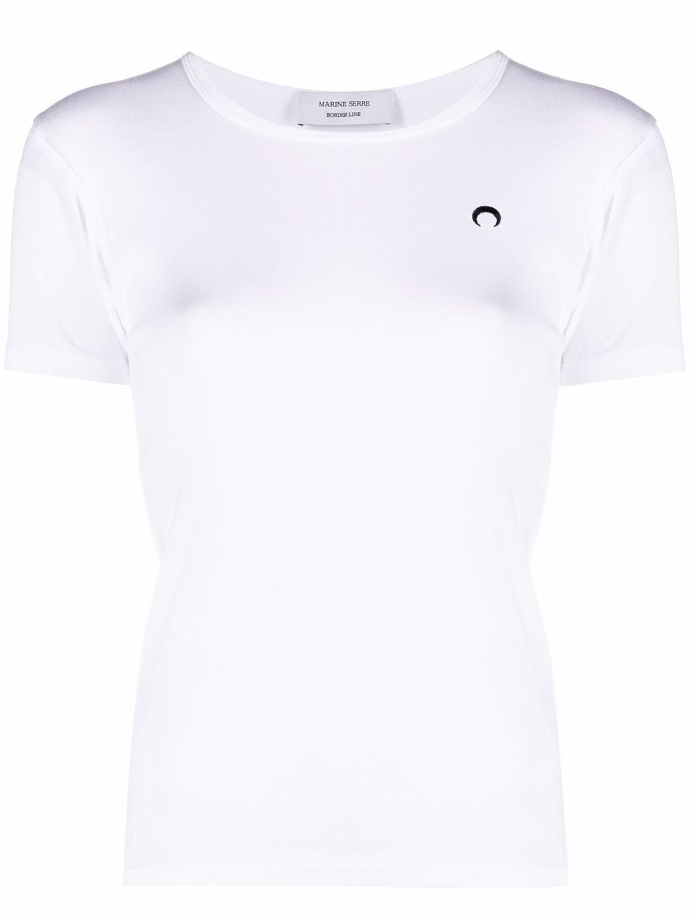 Shop Marine Serre Logo-print Organic Cotton T-shirt In White