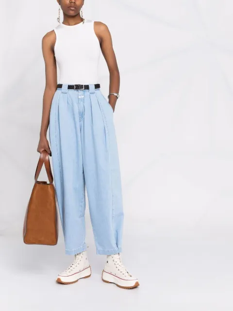 Shop blue Closed organic cotton tapered jeans with Express Delivery - Farfetch