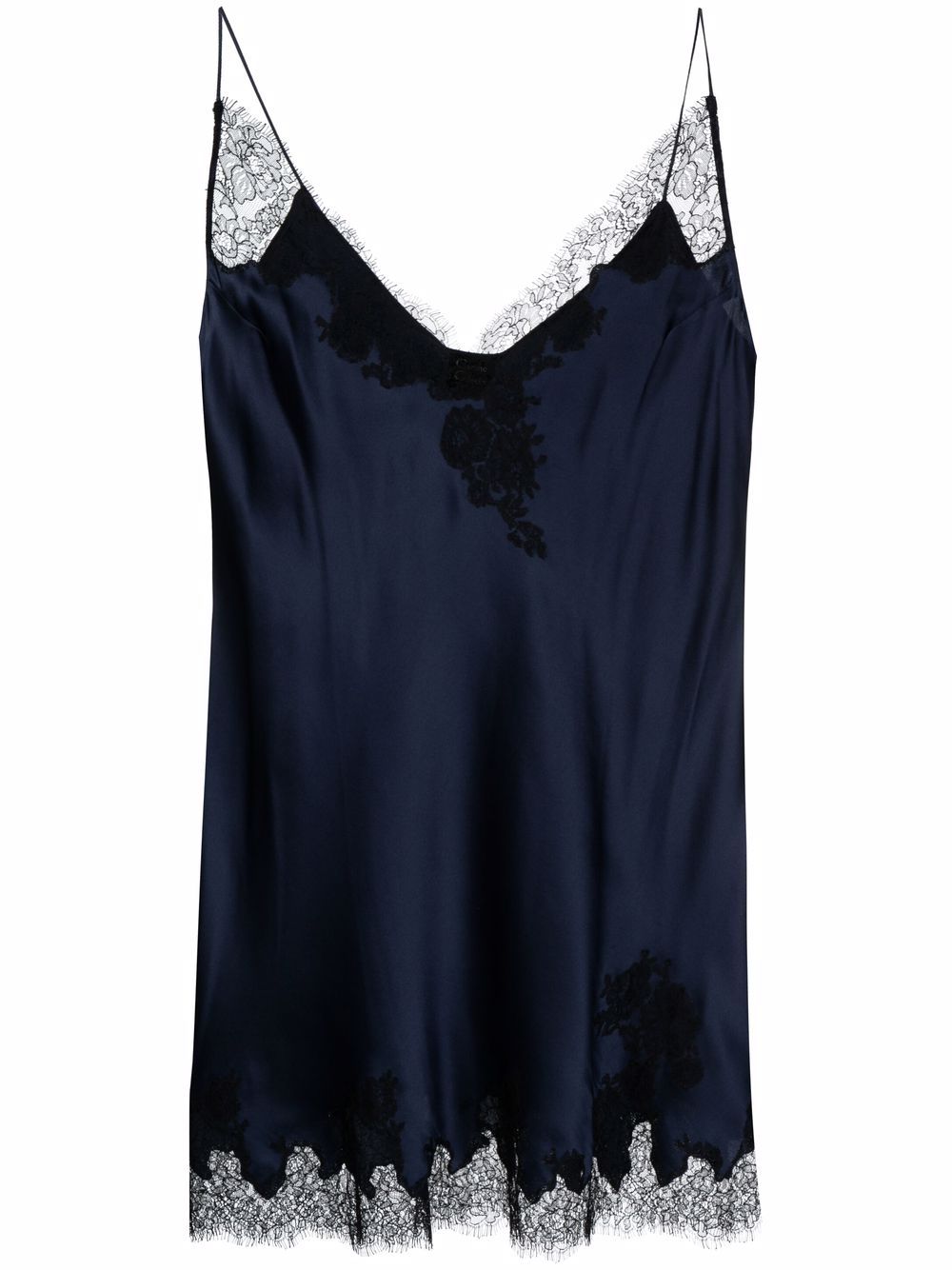 Shop Carine Gilson V-neck Silk Slip Dress In Blue