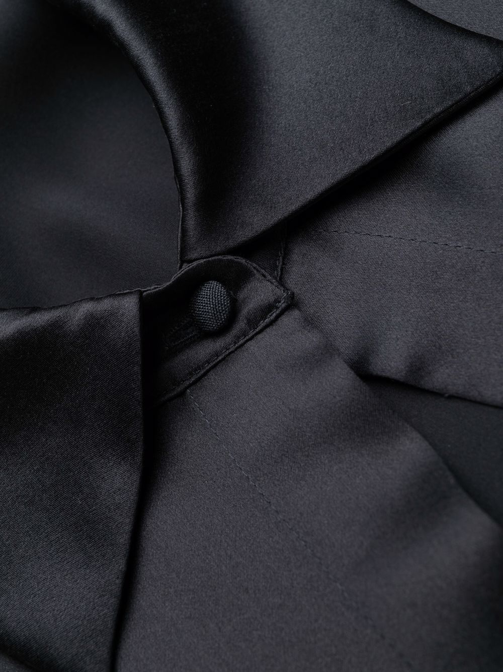 Shop Carine Gilson Long-sleeve Silk-satin Shirt In Grey