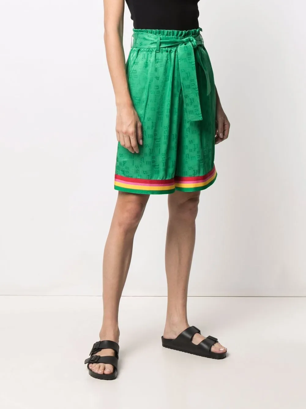 Palm Angels High waist shorts Groen