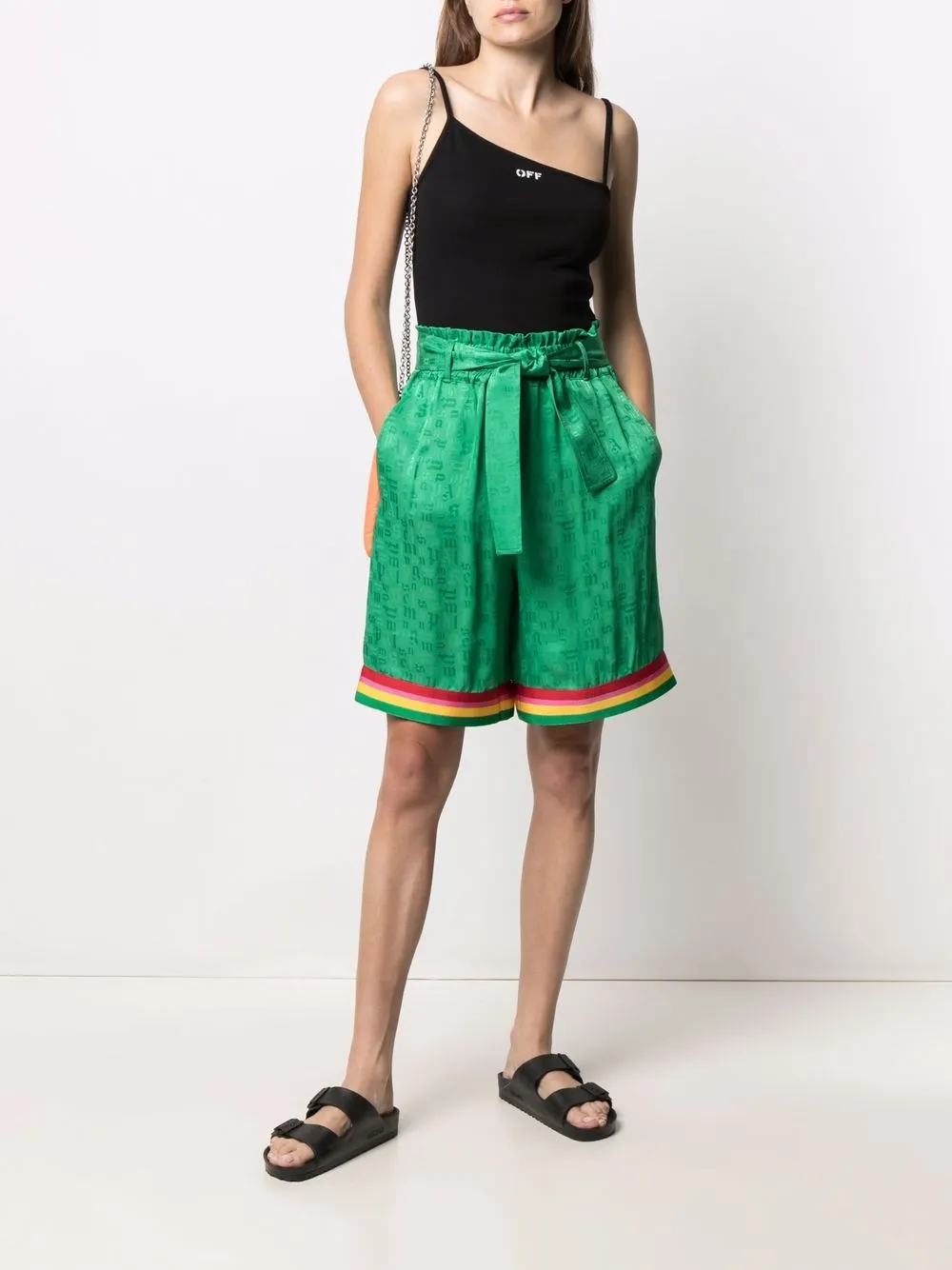 Palm Angels High waist shorts Groen
